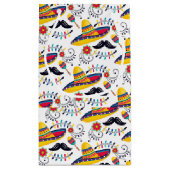 mexikanisches Folk Art Pattern Sombreros, Mustache Kleine Geschenktüte (Rückseite)