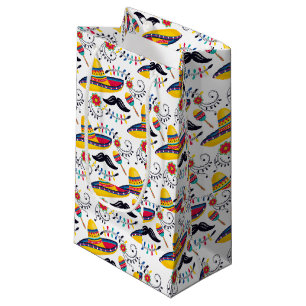 mexikanisches Folk Art Pattern Sombreros, Mustache Kleine Geschenktüte