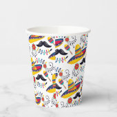 mexikanisches Folk Art Pattern Sombreros, Mustache Pappbecher (Links)