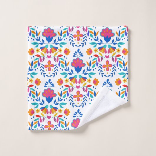 mexikanisches Folkloremuster Badhandtuch Set (Waschlappen)