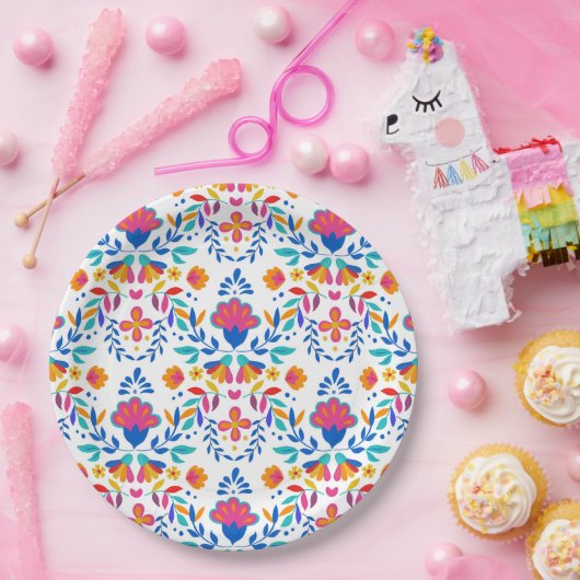 mexikanisches Folkloremuster Pappteller (Party)