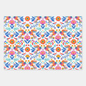 Mexikanisches Gewohnheitsmuster Bird Floral Wrappi Geschenkpapier Set (Vorderseite)