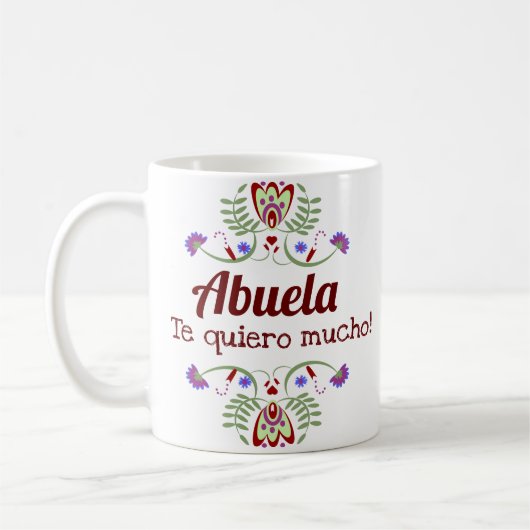 Mexikanisches Grandeltern Blumengeschenk Kaffeetasse (Links)