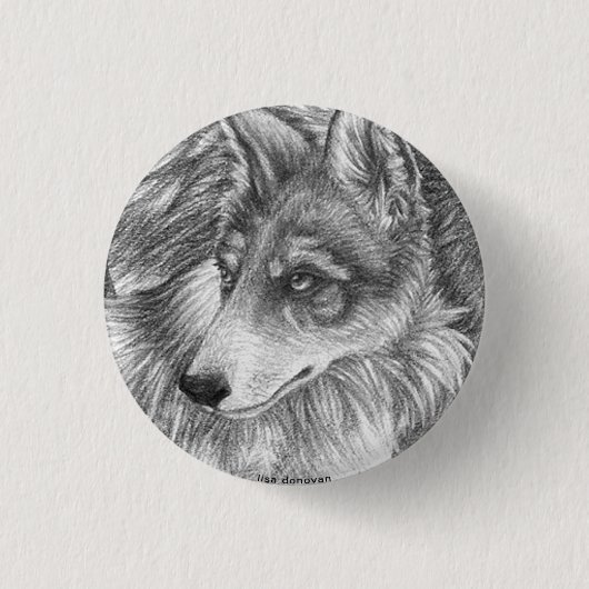 Mexikanisches grauer Wolf-Button Button (Vorderseite)