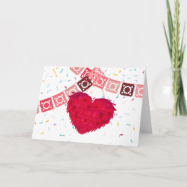 Mexikanisches Herz Pinata & Taco Valentinstag Karte