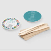 Mexikanisches Hochzeitsprogramm mit Blumenmuster Fächer (Non-assembled)