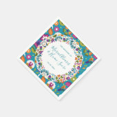 Mexikanisches Hochzeitsszenario mit Blumenmuster P Serviette (Ecke)