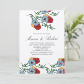 Mexikanisches Hochzeitthema Grüne Weinberg florale Einladung (Stehend Vorderseite)