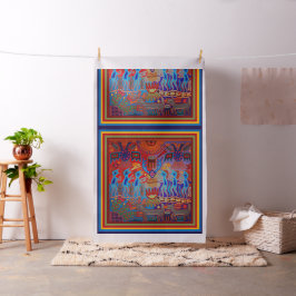 mexikanisches Huichol Garngemälde Peyote Design Stoff