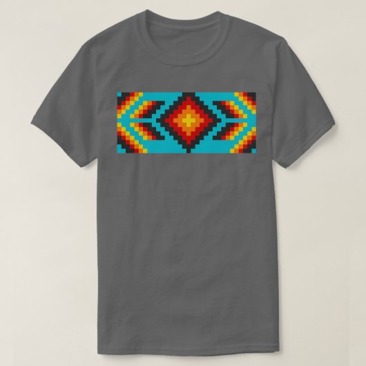 Mexikanisches Huichol-Muster T-Shirt (Design vorne)