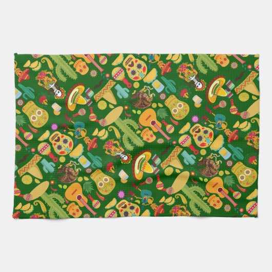 mexikanisches Ikonenmuster Geschirrtuch (Horizontal)