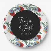 Mexikanisches Imitat Glitzer Festivaldots Hochzeit Pappteller (Vorderseite)