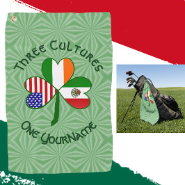 Mexikanisches Irish American Fags Kleeblatt Person Golfhandtuch