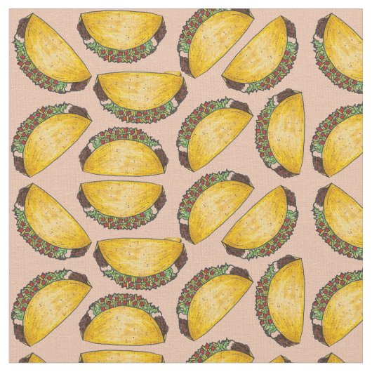 Mexikanisches Lebensmittelriff Tacos Taco Dienstag Stoff (Nahaufnahme)