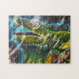 Mexikanisches Leguan-Wandgemälde in Playa Del Carm Puzzle