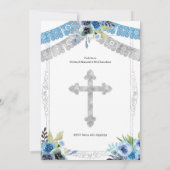 Mexikanisches Licht Blau und Silber Charro Let's F Einladung (Rückseite)