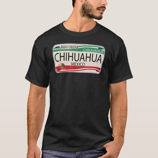 Mexikanisches Lizenzschild Chihuahua mexikanische  T-Shirt (Vorderseite)