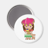Mexikanisches Mädchen und Hund Magnet (Vorderseite/Rückseite)
