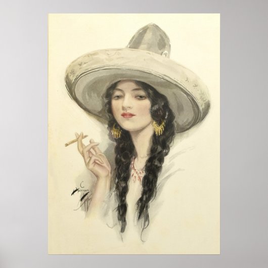 Mexikanisches Mädchen - Vintage Art Poster (Vorne)