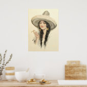Mexikanisches Mädchen - Vintage Art Poster (Küche)