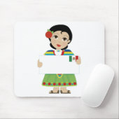 Mexikanisches Mädchen-Zeichen Mousepad (Mit Mouse)