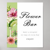 Mexikanisches Margarita Blume Bar Brautparty Zeich Poster (Vorne)