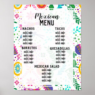 mexikanisches Menü Poster