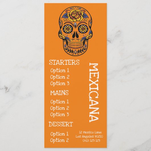 Mexikanisches Menükarte (Vorderseite)