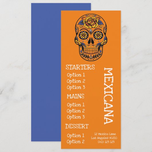 Mexikanisches Menükarte (Vorne/Hinten)