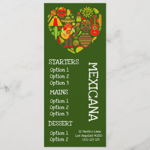 Mexikanisches Menükarte
