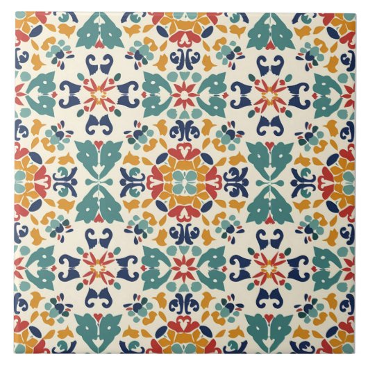 mexikanisches Muster bunt Fliese (Vorderseite)