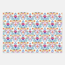 Mexikanisches Muster ethnischer Volkskunst Geschenkpapier Set