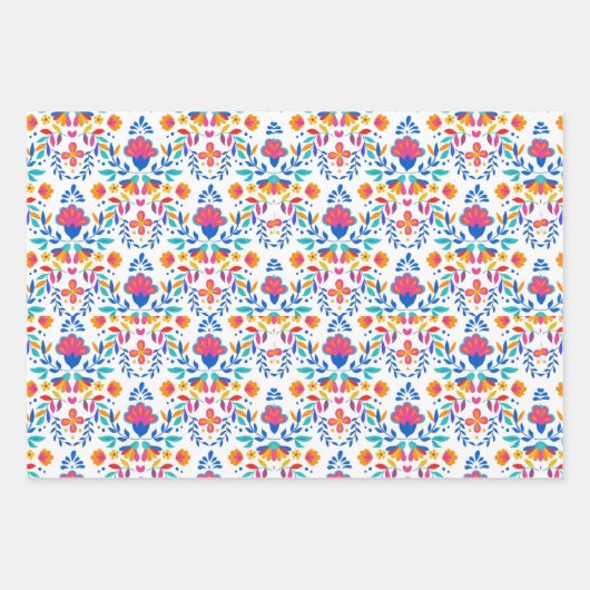 Mexikanisches Muster ethnischer Volkskunst Geschenkpapier Set (Vorderseite)