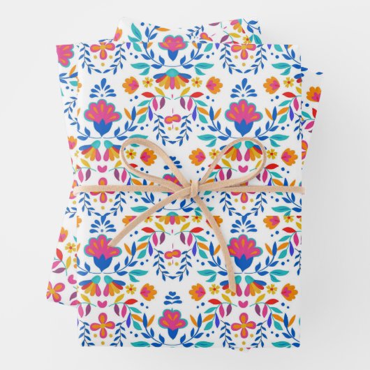 Mexikanisches Muster ethnischer Volkskunst Geschenkpapier Set (Beispiel)
