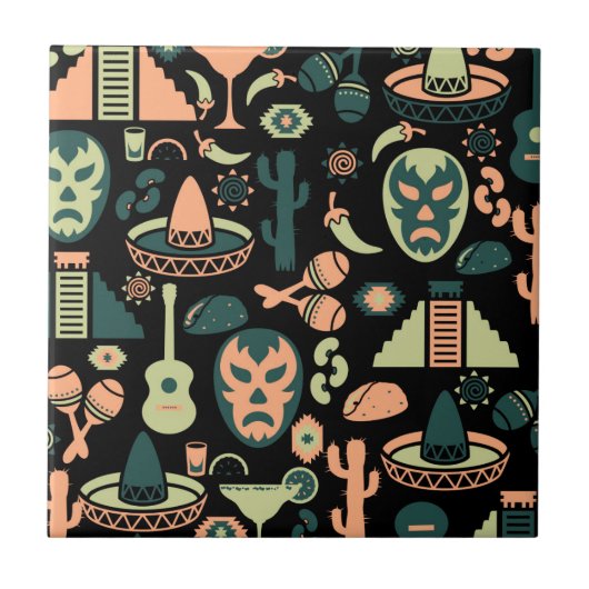 Mexikanisches Muster Fliese (Vorderseite)