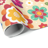 mexikanisches Muster für Blume der Volkskunst Geschenkpapier (Rolleneckpunkt)