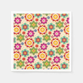 mexikanisches Muster für Blume der Volkskunst Serviette