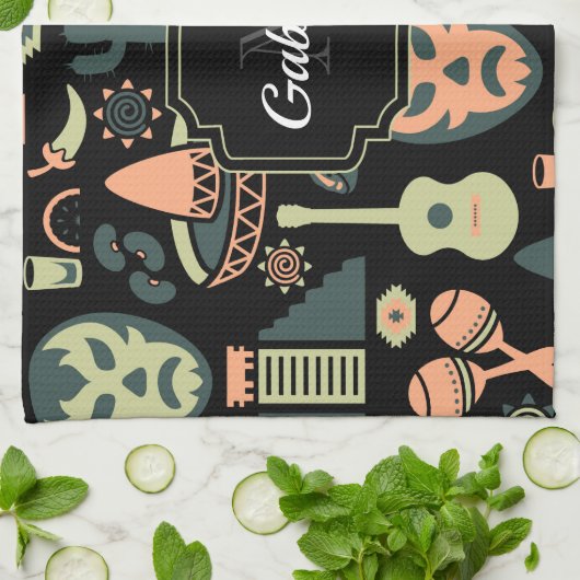 Mexikanisches Muster Geschirrtuch (Gefaltet)