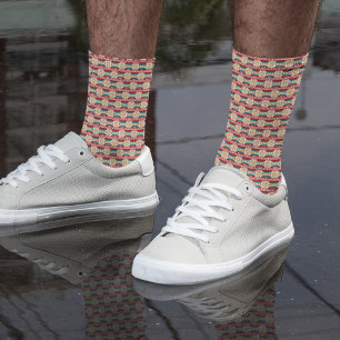 Mexikanisches Muster in Beige und Rot Socken