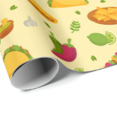 mexikanisches Muster Tacos Nachos Niedlicher Somme Geschenkpapier (Rolleneckpunkt)