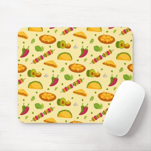 mexikanisches Muster Tacos Nachos Niedlicher Somme Mousepad (Mit Mouse)