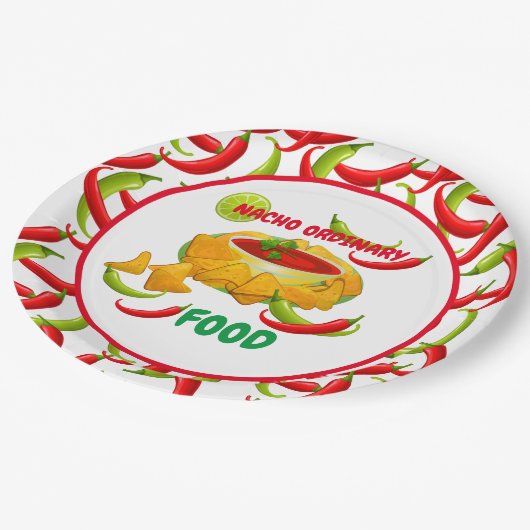 mexikanisches Nacho normales Essen Pappteller (Schrägansicht)