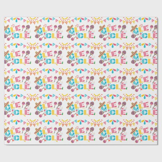 Mexikanisches Ole Ole Party Geschenkpapier (Flach)