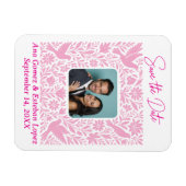 Mexikanisches Otomí-Floral-Border-Save the Date-Fo Magnet (Horizontal)