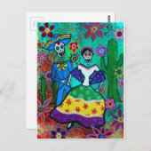 MEXIKANISCHES PAAR DANCING POSTKARTE (Vorne/Hinten)