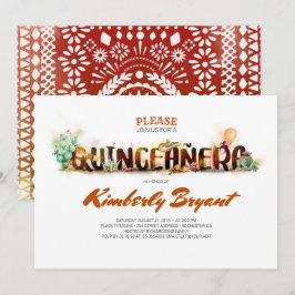 Mexikanisches Party Fiesta - Quinceñera 15. Geburt Einladung