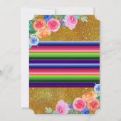 Mexikanisches Party Gold Black Dress Quinceañera Einladung (Rückseite)