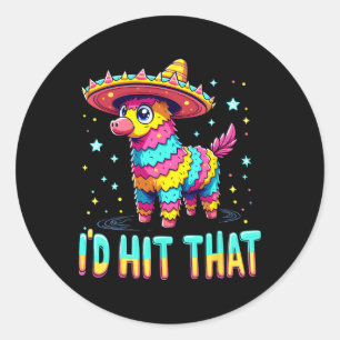 Mexikanisches Party Pinatas ich würde treffen, das Runder Aufkleber