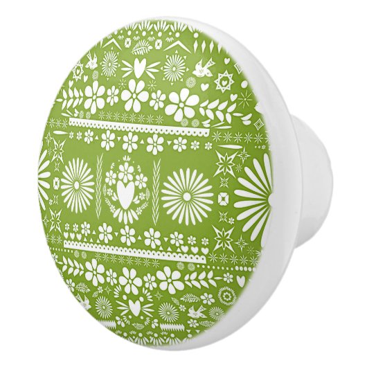 Mexikanisches Picado Limon Avocado Grünbuch Spanis Keramikknauf (Rechts)