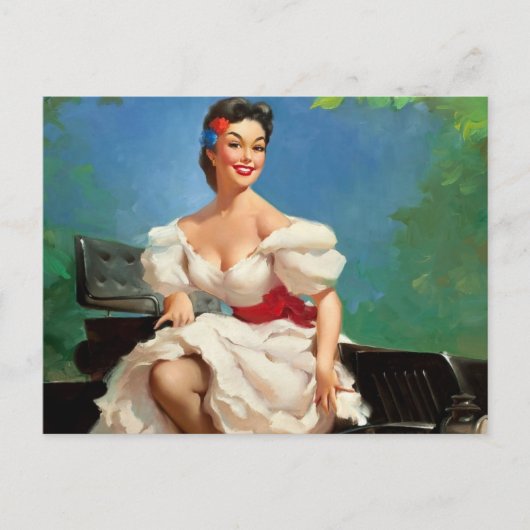 Mexikanisches Pin-Up-Mädchen Postkarte (Vorderseite)